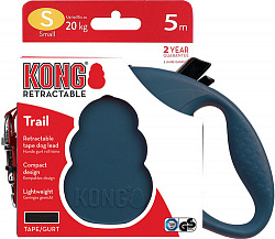Поводок рулетка KONG Trail S лента до 20кг 5м синий
