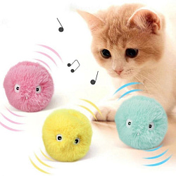 Игрушка для кошек ZooMoDa Помпон мех со звуком 5,5см 122411