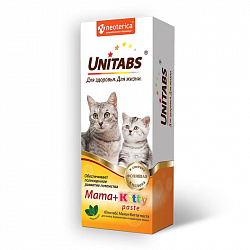 Unitabs Mama+Kitty с B9 паста для котят, кормящих и беременных кошек 120мл
