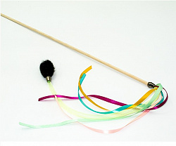 Дразнилка для кошек Верные Друзья "Удочка Норка на трубочке с лентами" 50 см