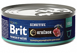 Brit Premium by Nature Sensitive консервы для кошек с чувствительным пищеварением с ягненком 100гр