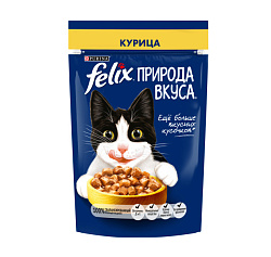Felix Природа вкуса влажный корм для кошек взрослых с курицей 75гр