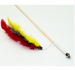 Дразнилка для кошек Верные Друзья "Удочка Радужные перья" 50 см