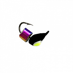 Мормышка Reflex D3 Хрень Черный, Лайм глаз.+Куб хамелеон 2мм 0,4гр арт.32008