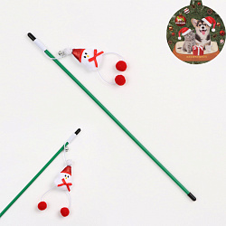 Дразнилка-удочка для кошек с бубенчиком "Снеговик" 40см Пижон