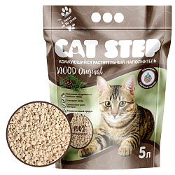Cat Step Wood Original наполнитель комкующийся растительный 5л