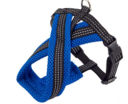 Шлейка Каскад нейлон Х-образная с подкладкой 15мм*26см*34/45 синяя