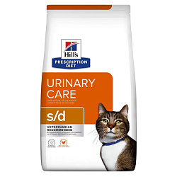 Hills Prescription Diet s/d Urinary Care корм сухой для кошек диетический при лечении мочекаменной болезни с курицей 3кг