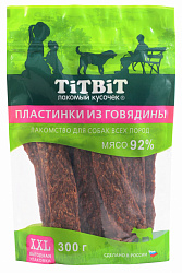 TiTBiT лакомство для собак Пластинки из говядины 300гр