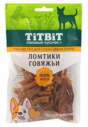 TiTBiT лакомство для собак мелких пород Ломтики говяжьи 70гр