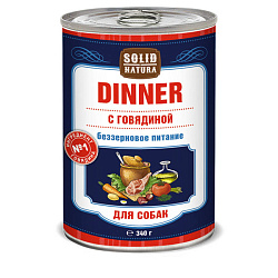 Solid Natura Dinner влажный корм для собак с говядиной 340гр