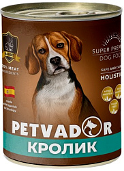 Petvador консервы для собак всех стадий жизни Кролик с тыквой и льняным маслом 850гр