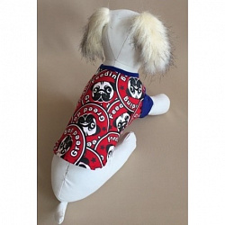 Футболка для собак Медалист (красн, синий) S