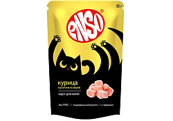 ENSO влажный корм для котят кусочки в соусе с курицей 85г