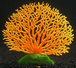 Грот коралл Горгонария силиконовый, светящийся, 4,5*14*14 см, оранжевый 7108832