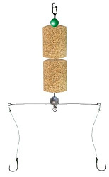 Оснастка для технопланктона Т-образная для двух таблеток с 3 крючками Iseama №15