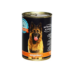 Натуральная формула консервы для собак с индейкой 410гр