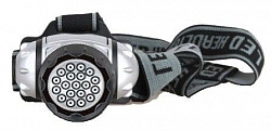 Фонарь Ultraflash LED 5353 (налобный, металлик 19 LED, 4 режима, 3*ААА, пласт. коробка)