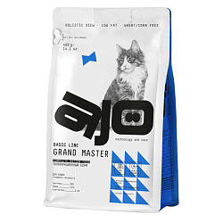AJO Cat Grand Master корм сухой для кошек пожилых профилактика мочекаменной болезни с курицей 400гр