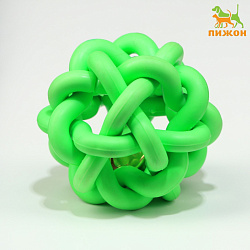 Игрушка для кошек Мяч Молекула с бубенчиком 4см зеленая Пижон