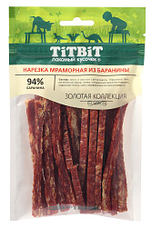 TiTBiT Золотая коллекция лакомство для собак Нарезка мраморная из баранины 80гр