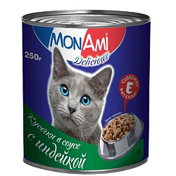 MonAmi консервы для кошек индейка кусочки в соусе 350гр