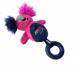 Игрушка для собак JOYSER Puppy Белка с резиновым кольцом с пищалкой S/М розовая 21см