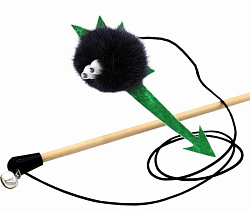 Дразнилка для кошек GoSi удочка "Динозавр Владимир" натуральная норка 