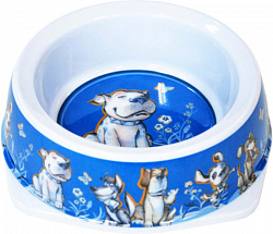 Миска меламин Собачка с цветами 500мл 1003-3/2