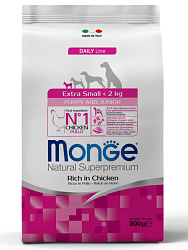 Monge Dog Daily Line Extra Small Puppy&Junior корм сухой для щенков миниатюрных пород из курицы 800гр