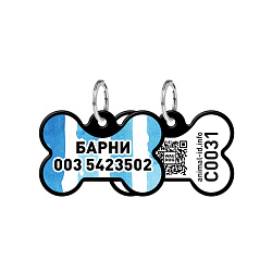 Адресник Коллар (Collar) Smart ID c QR-паспортом, кость, с рисунком 31*21мм золото