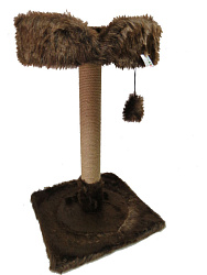 Когтеточка ZooМoDa квадрат с лежанкой мех  № 031