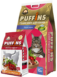 Puffins корм сухой для кошек мясное жаркое 400гр