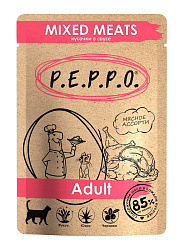 P.E.P.P.O Adult влажный корм для кошек взрослых мясное ассорти в соусе 85гр