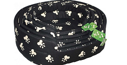 Лежанка №1 поролон/бязь черно-белые лапки 61*57*19*13см 85349/5