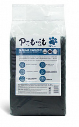 Пеленки впитывающие для животных Pet-it с суперабсорбентоми угловыми стикерами черные 45*60см (10шт)