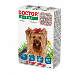 Мультивитаминное лакомство Doctor Animal для собак БИОТИН 100 таб