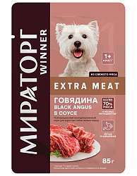 Мираторг Extra Meat консервы для собак мелких пород с говядиной Black Ангус в соусе 85гр