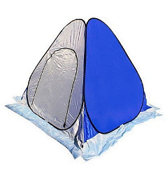 Палатка зима автомат 1,5*1,5*1,3м. сине-белая с дном
