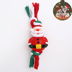 Игрушка для собак Дед мороз на канате (канат 1,6 см) 25*8*7см Пижон