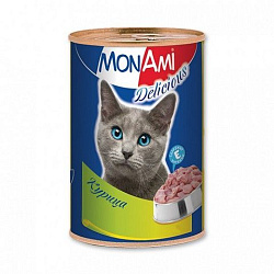 MonAmi консервы для кошек цыпленок кусочки в соусе 350гр