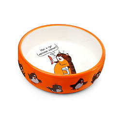 Миска для животных керамическая "Сытый кот" 350мл СОЮЗМУЛЬТФИЛЬМ Triol