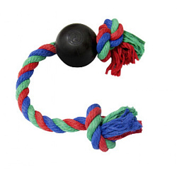 Игрушка для собак Мяч на веревке резиновый Зооник