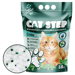 Cat Step Crystal Fresh Mint впитывающий силикагелевый наполнитель 3,8л