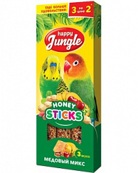 Лакомство для попугаев Happy Jungle Палочки медовый микс 3шт J207