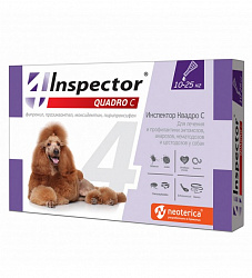 Inspector Quadro для собак капли на холку 10-25кг (упак. 1шт) 