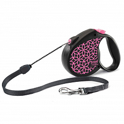 Поводок рулетка FLEXI Life Pink M 5м до 20кг, трос