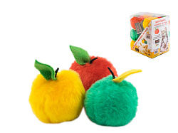 Игрушка для кошек ZooM Яблоко меховое 7см с погремушкой