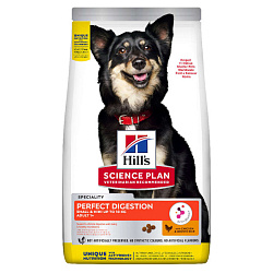 Hills Science Plan Dog Adult Perfect Digestion корм сухой для собак взрослых мелких и миниатюрных пород, для идеального пищеварения 1,5кг