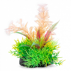 Растение аквариумное композиция светящяяся розовая с бордовым 12см